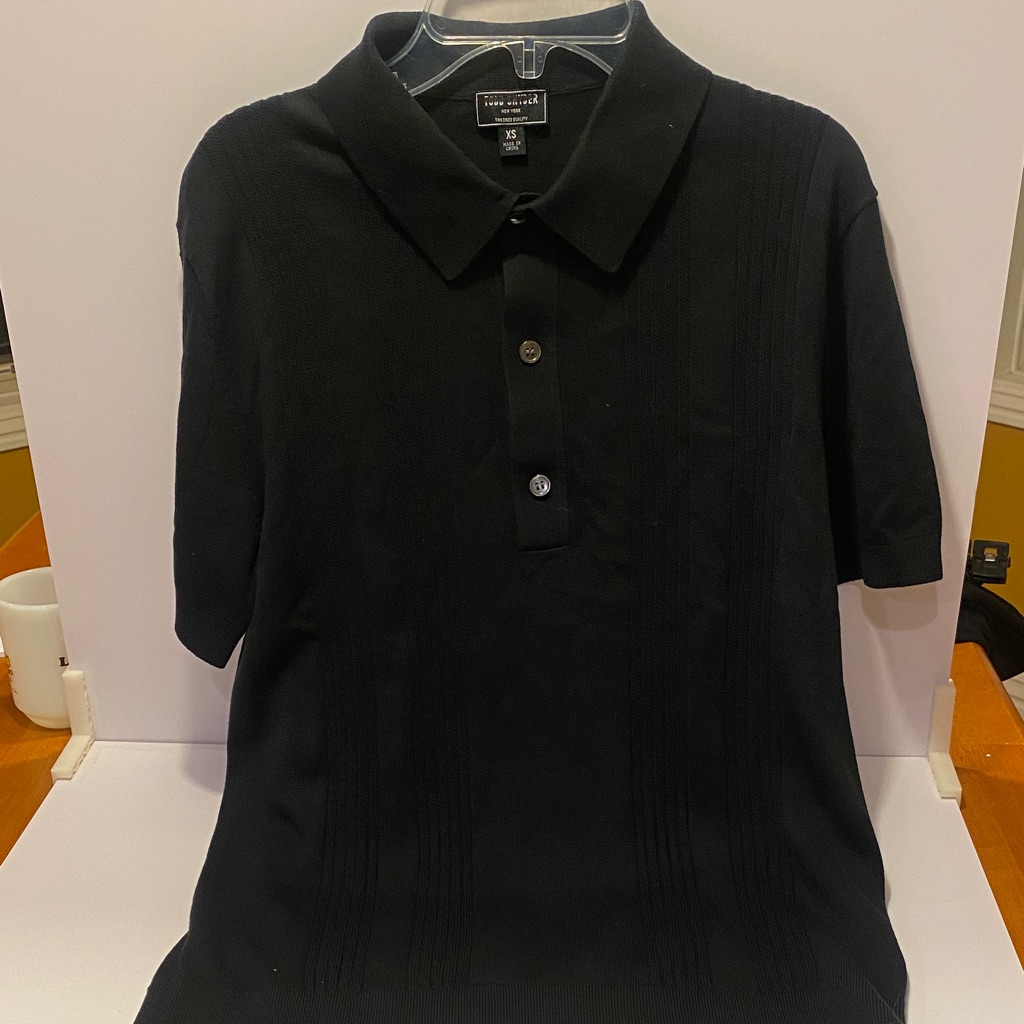 Todd Snyder Black Sweater Ss Polo Sz Xs.
